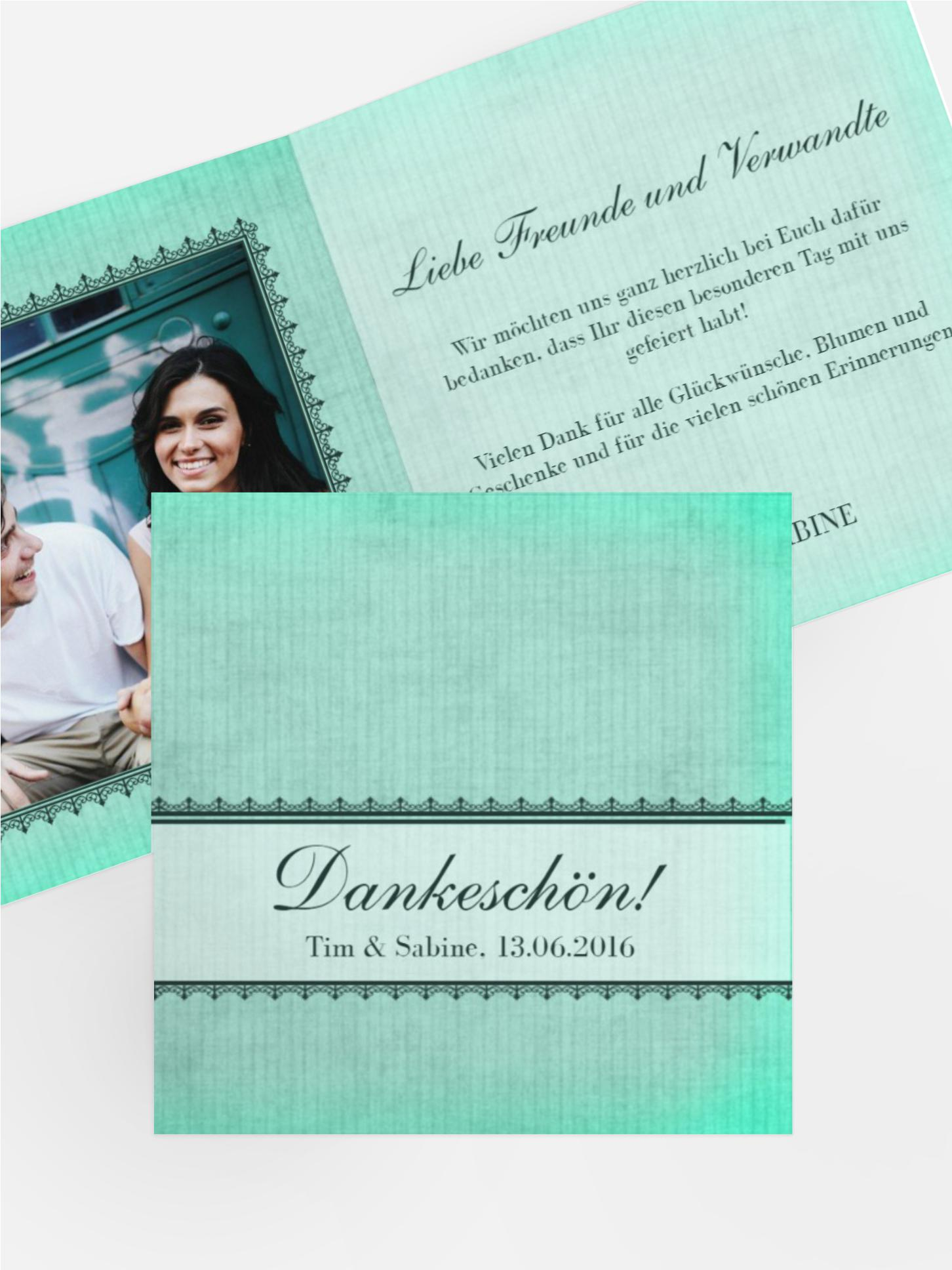 Dankeskarte Vintage Spitzenbordüre