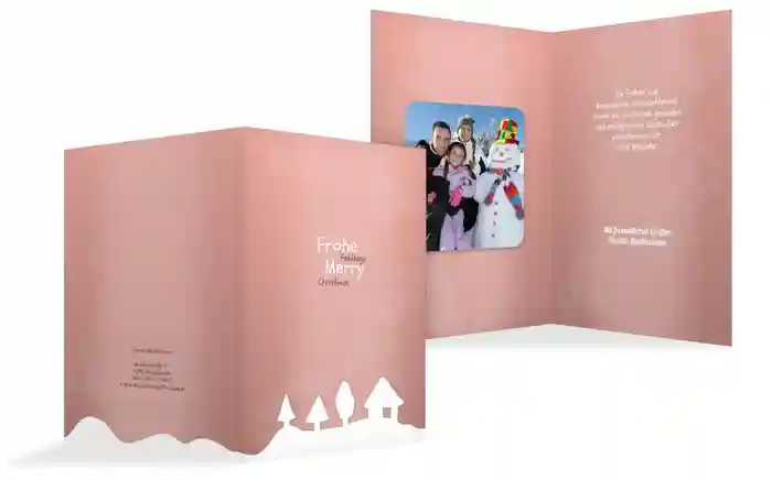 Weihnachts Grußkarte privat Schneelandschaft