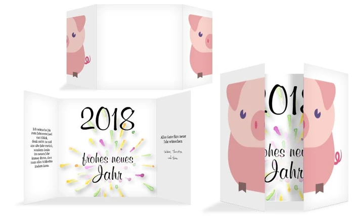 Neujahrskarte Glücksschwein