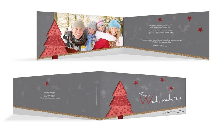 Weihnachtskarte Privat Farbbäumchen Weihnachtskarte Privat Farbbäumchen