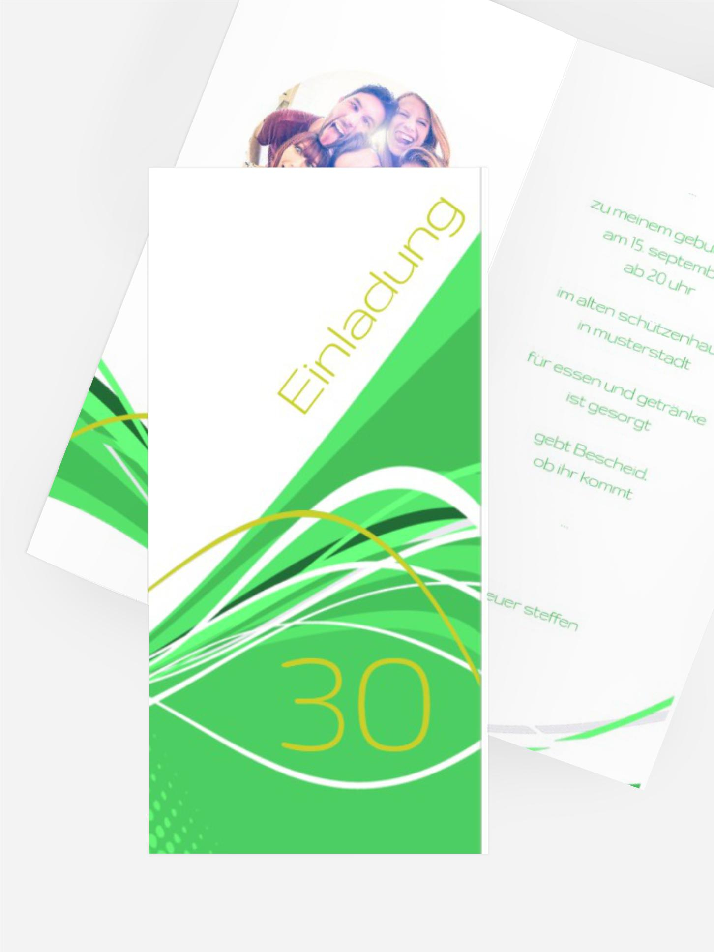 Einladungskarte Geburtstag Welle 30 Foto