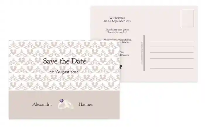 Save the Date Ornament mit Herz