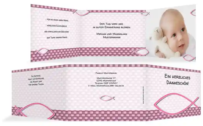 Dankeskarte Taufe Jesusfisch