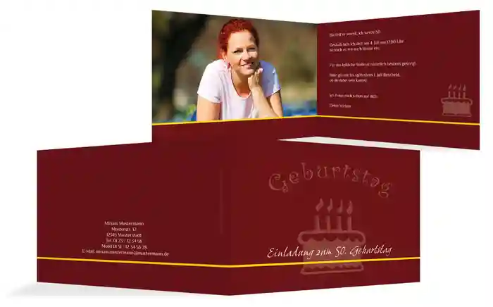 Geburtstagseinladung colour-contrasting 50 Foto