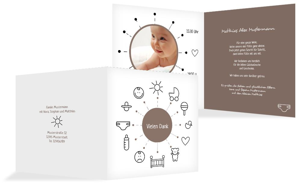 Dankeskarte Geburt babytime Dankeskarte Geburt babytime