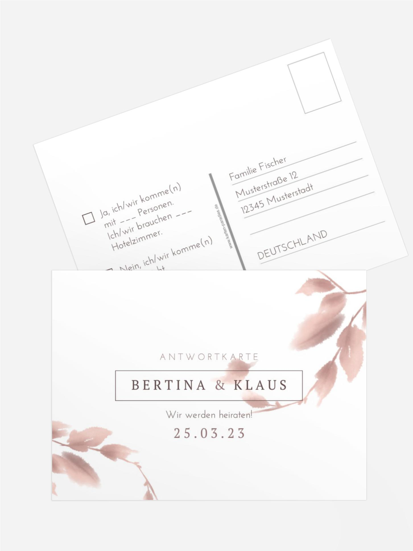 Antwortkarte Liebes Anmerkung