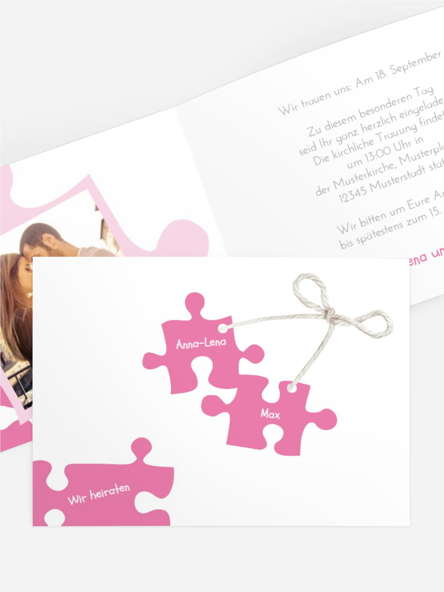 Einladungskarte Puzzleteile