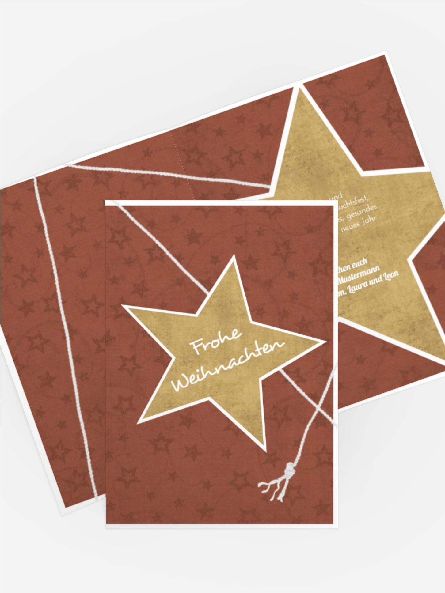 Weihnachts Grußkarte pirvat Sternenschnur