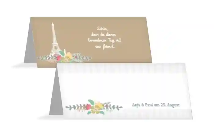 Hochzeitstischkarte Paris