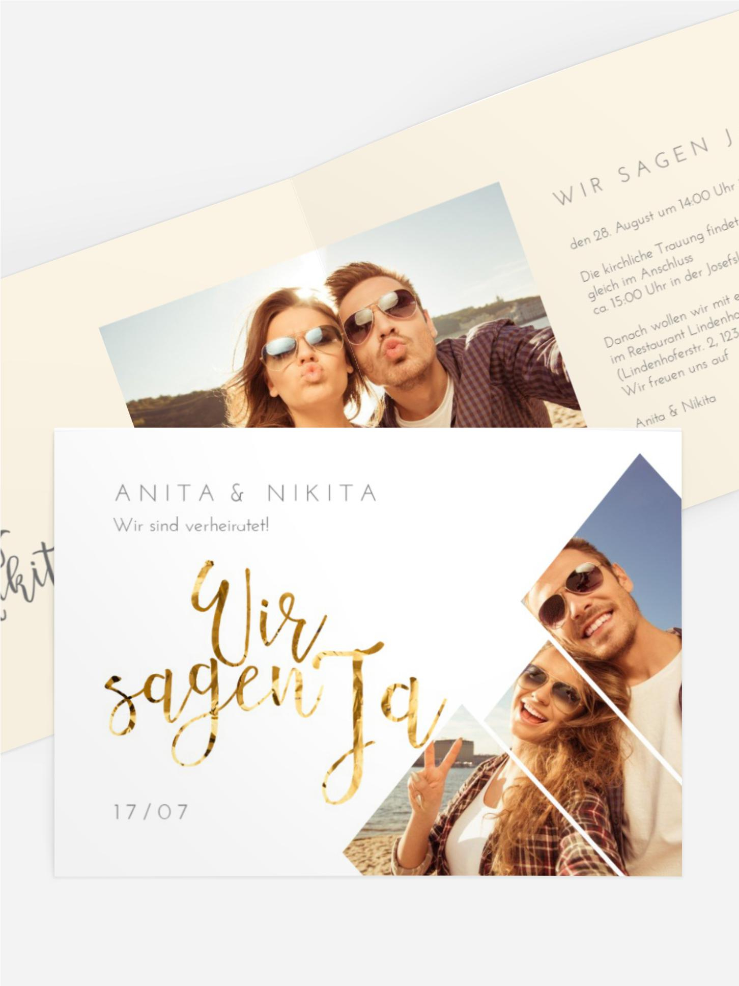 Hochzeitseinladung Gemeinsam aufgeteilt