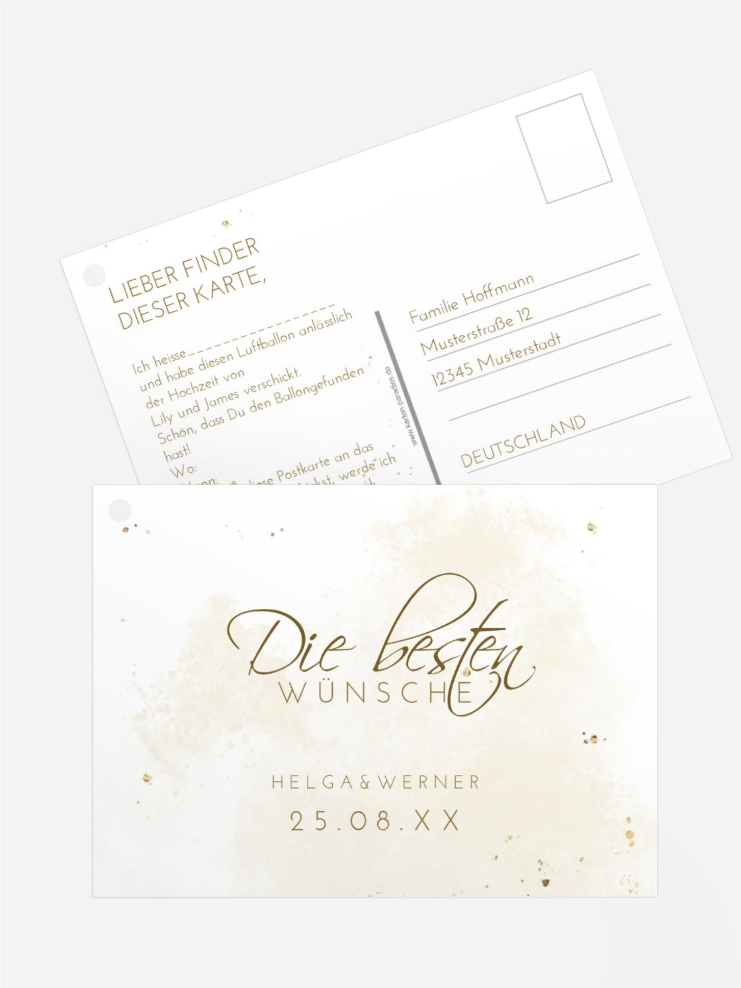 Ballonflugkarte Edle Blattstruktur