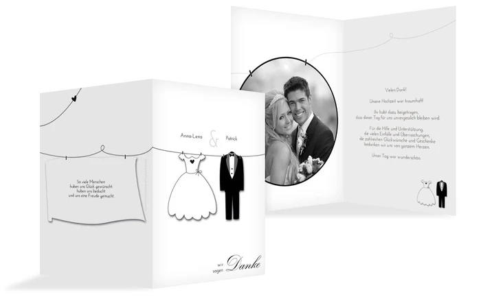 Dankeskarte dress and suit