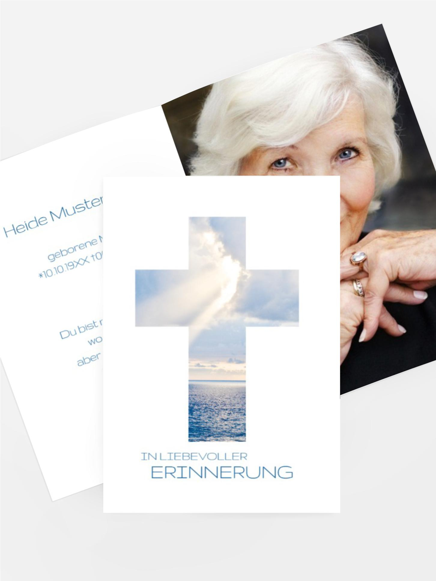 Sterbebildkarte Himmelskreuz