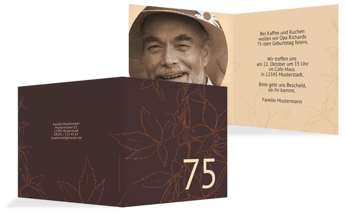 Geburtstagseinladung Herbst 75 Foto