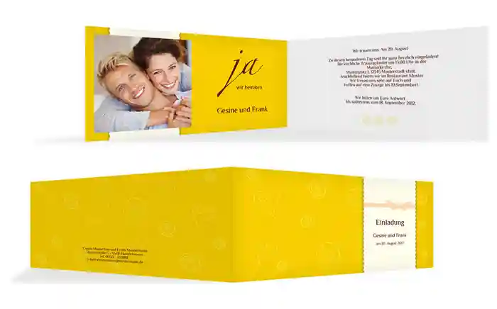 Einladungskarte Curly Hearts