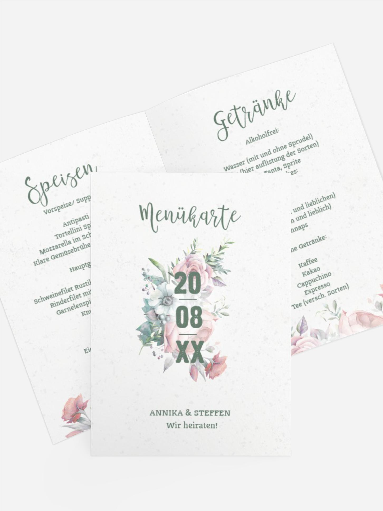 Menükarte Verträumt