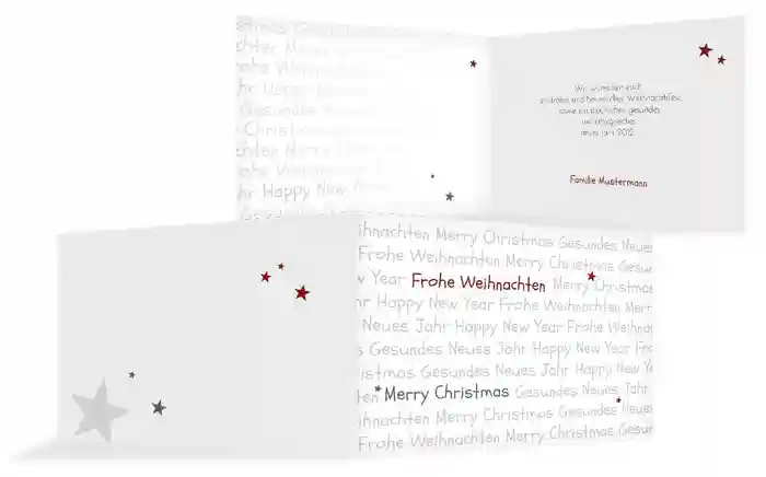 Weihnachts Grußkarte privat Schrift