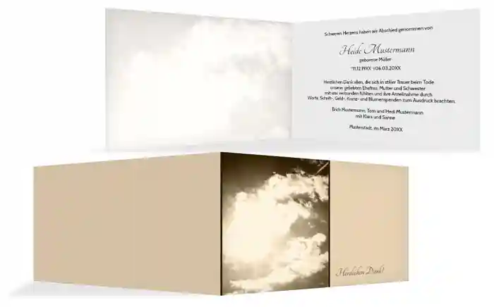 Dankeskarte Wolkenhimmel quer Dankeskarte Wolkenhimmel quer