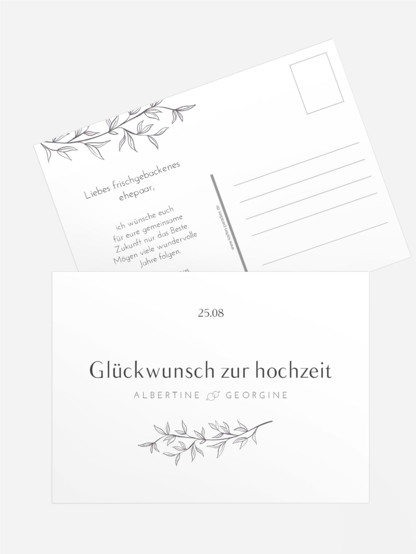 Glückwunschkarte zur Hochzeit XX Rankenglück