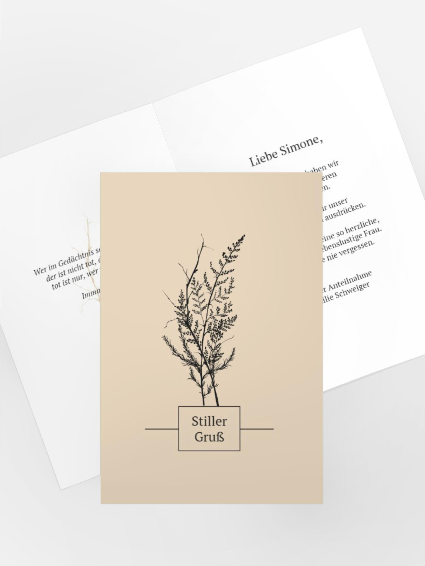 Kondolenzkarte Getrocknete Blume