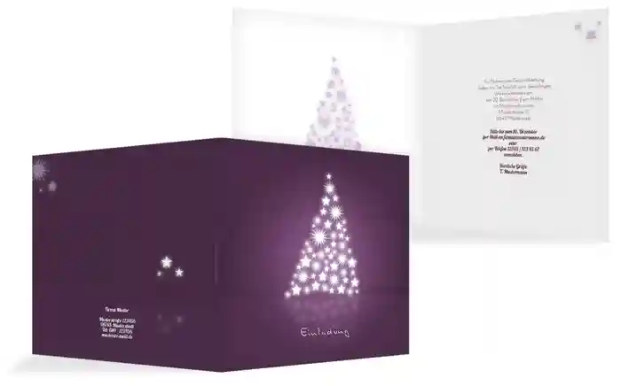 Weihnachtseinladung Geschäft Spiegelbaum