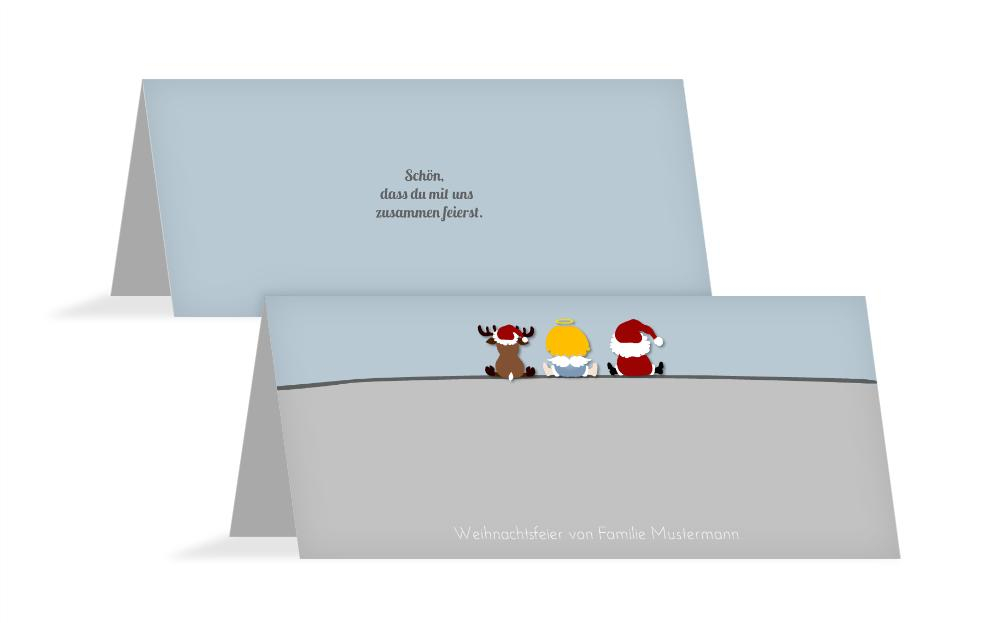 Weihnachtstischkarte Trio