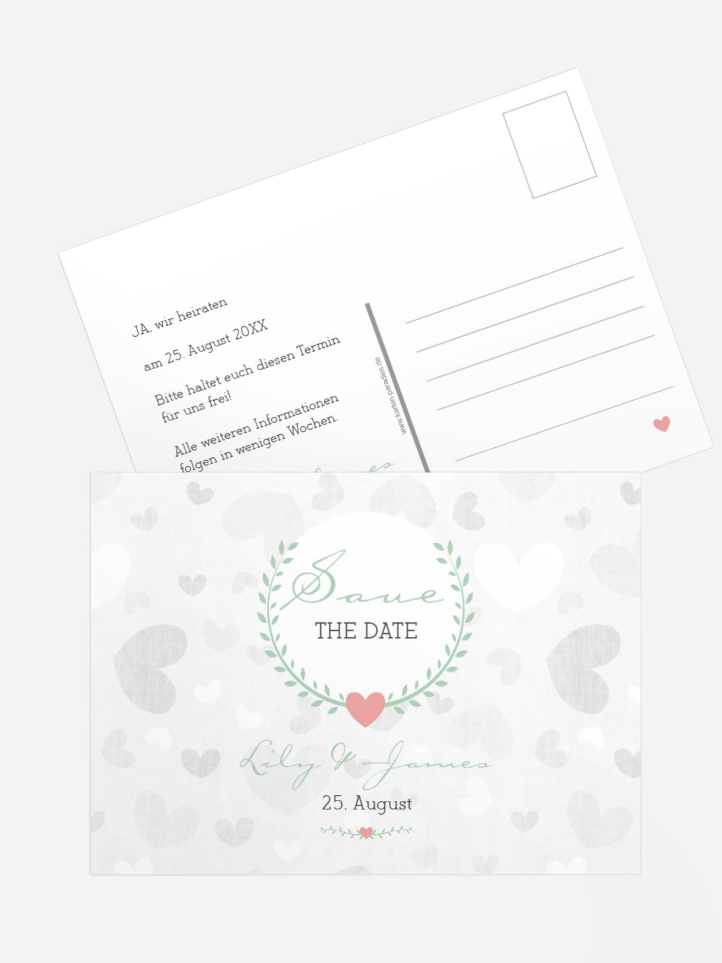 Save the Date Karte zur Hochzeit zarte Ranke