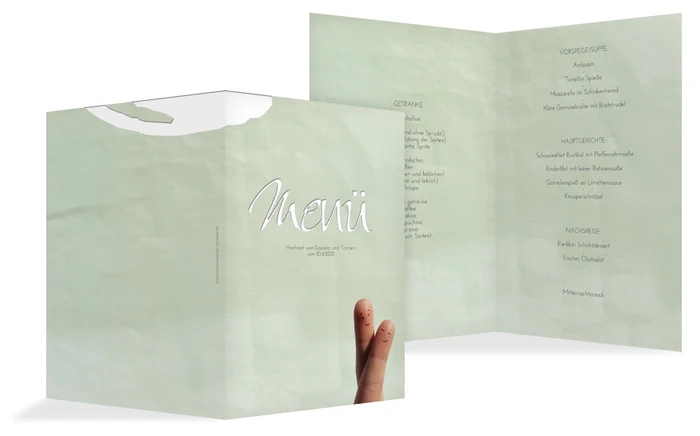 Menükarte Fingerpaar