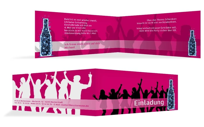 Einladungskarte Geburtstag Disco