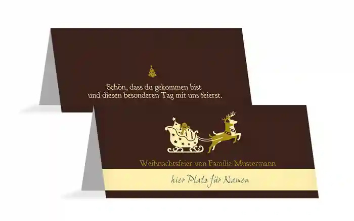 Weihnachtstischkarte Kutsche