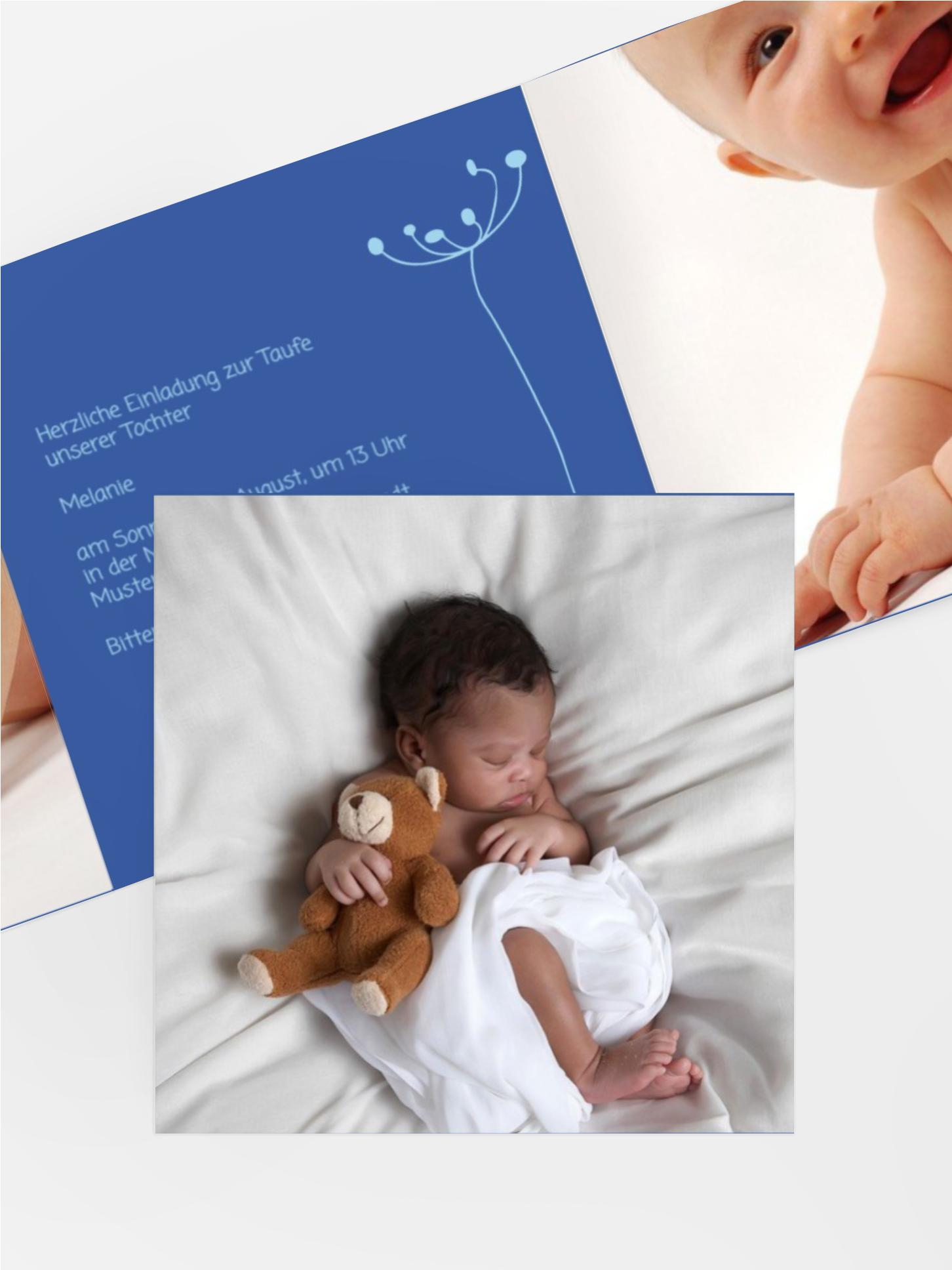 Taufkarte abstrakte Blumen