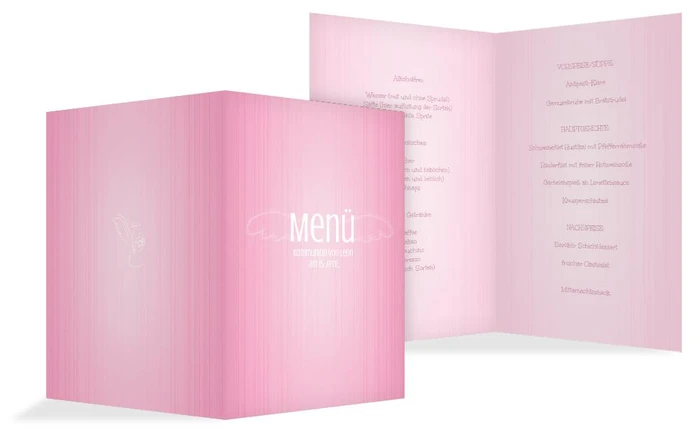 Menükarte Kommunion Angel Wings