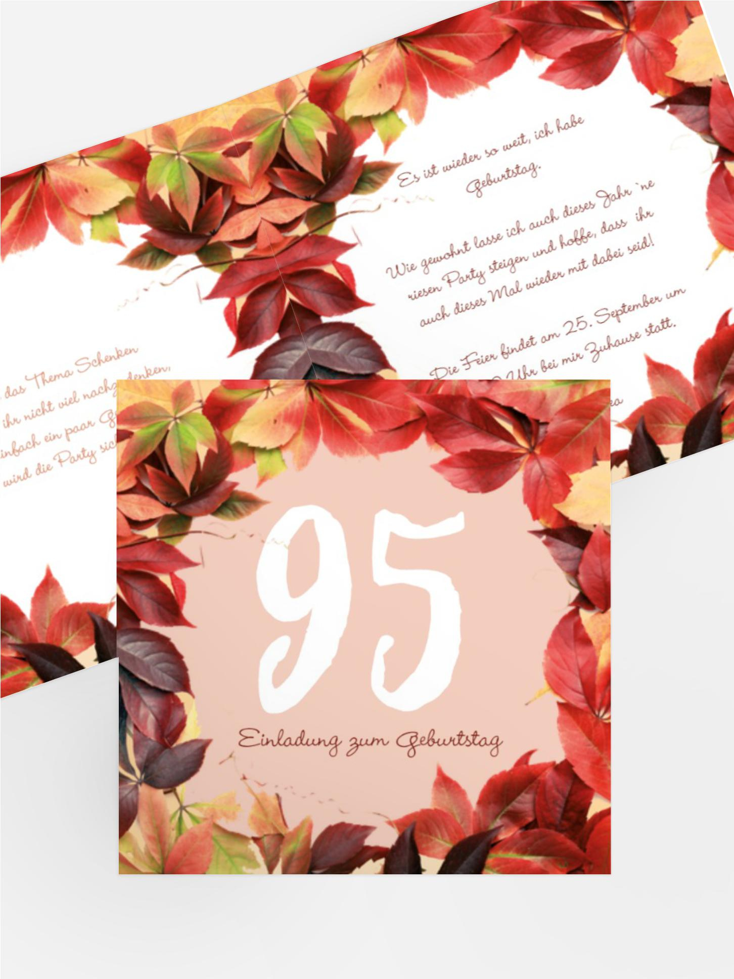 Geburtstagseinladung 95 Blumentraum