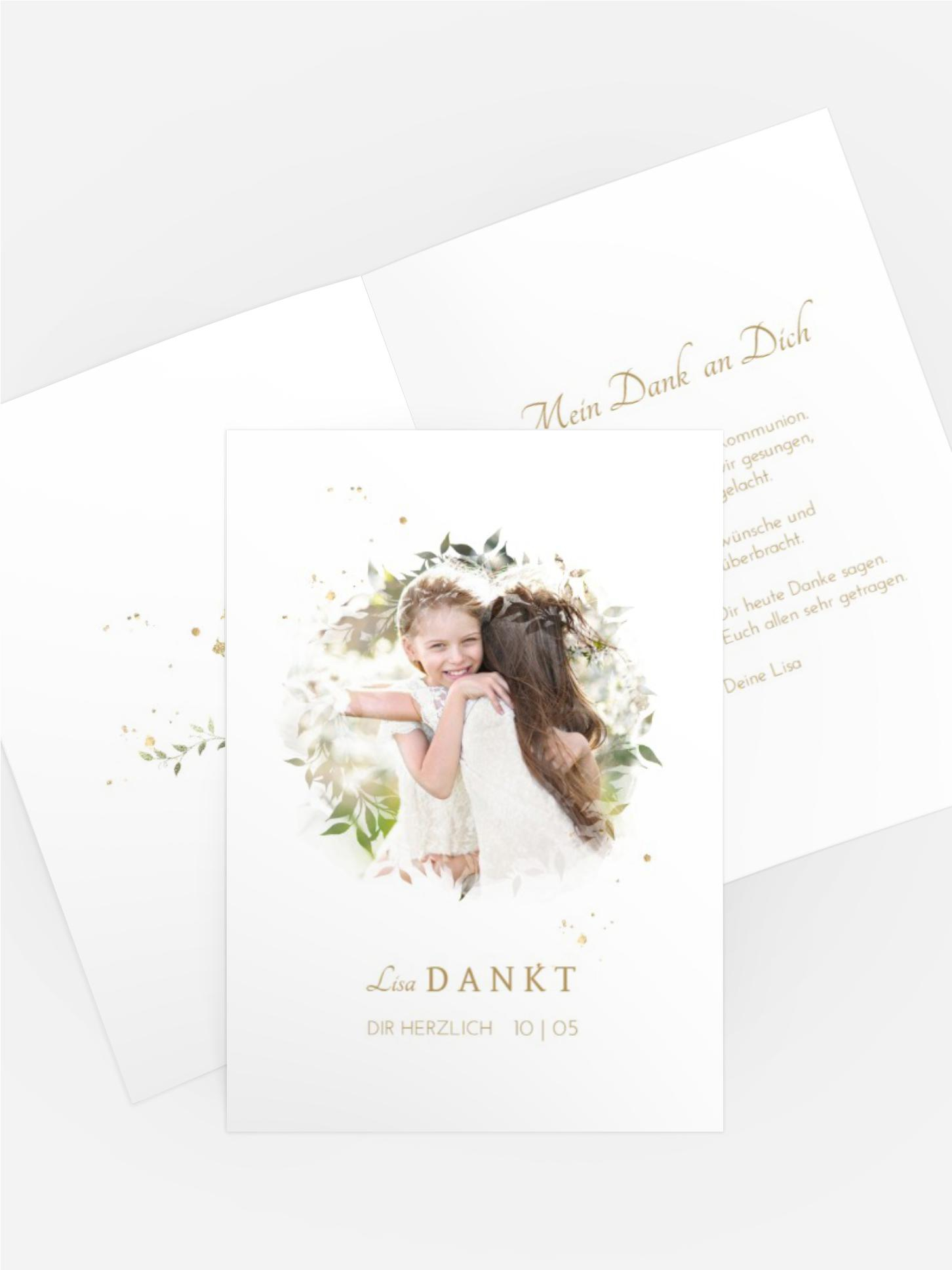 Dankeskarte Kommunion Glücklicher Moment