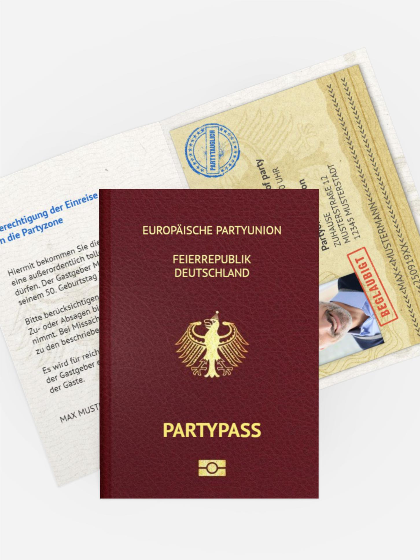 Geburtstagseinladung Pass 50