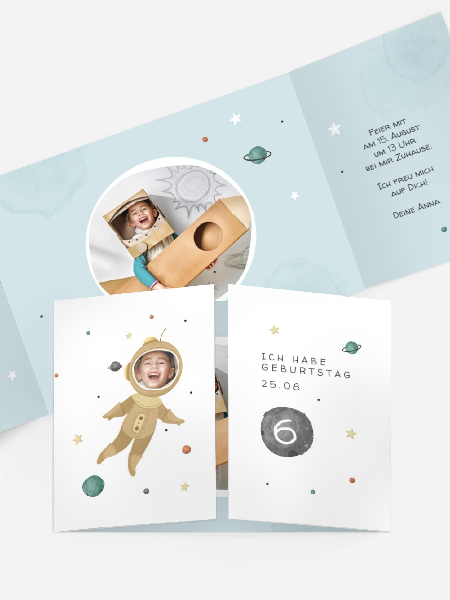Kindergeburtstagseinladung Kosmonaut