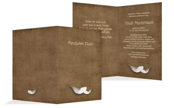 Dankeskarte Feder hoch