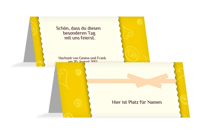 Tischkarte Curly Hearts