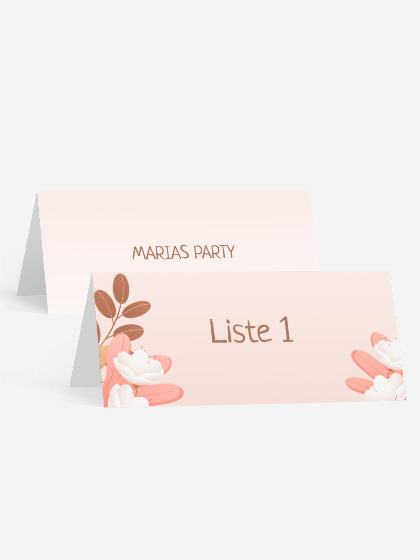 Tischkarte Geburtstag Karamellblumen