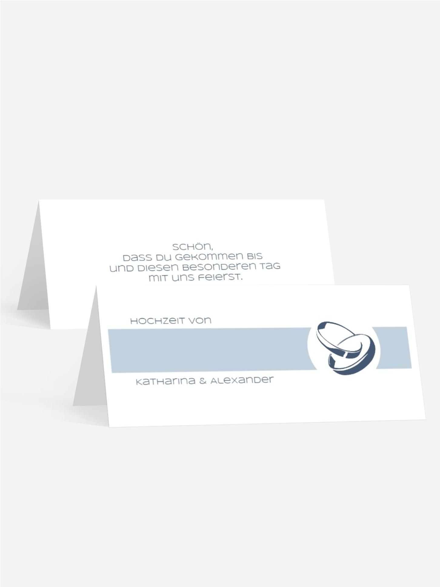 Tischkarte Hochzeit Ringeband