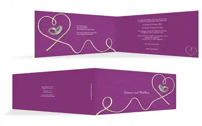 Karte zur Hochzeit erfüllte Liebe