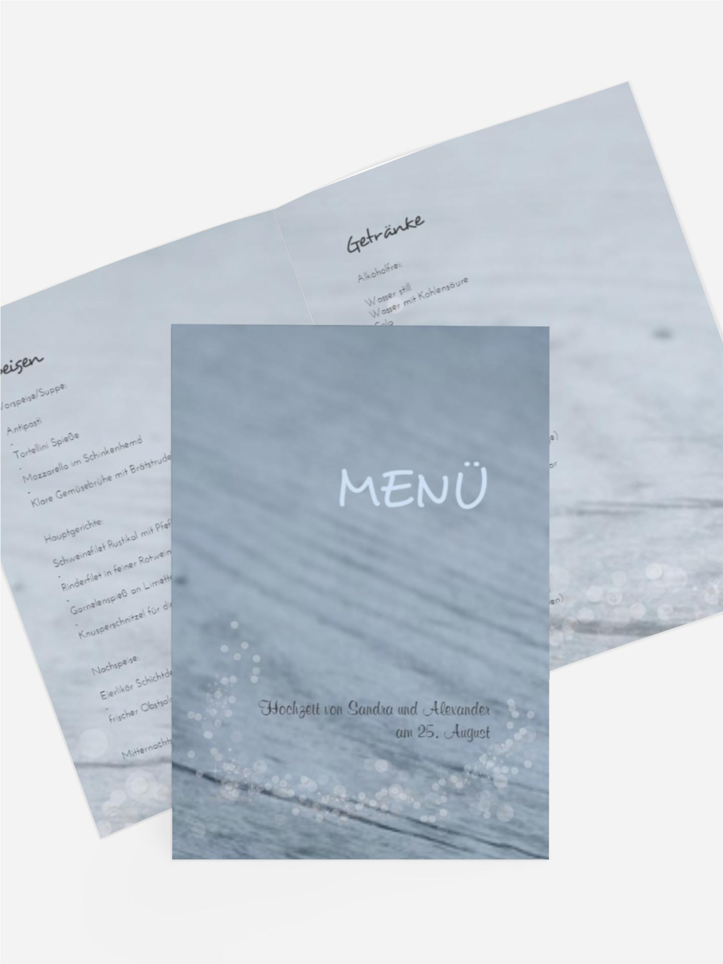 Menükarte Hochzeit Eheringe
