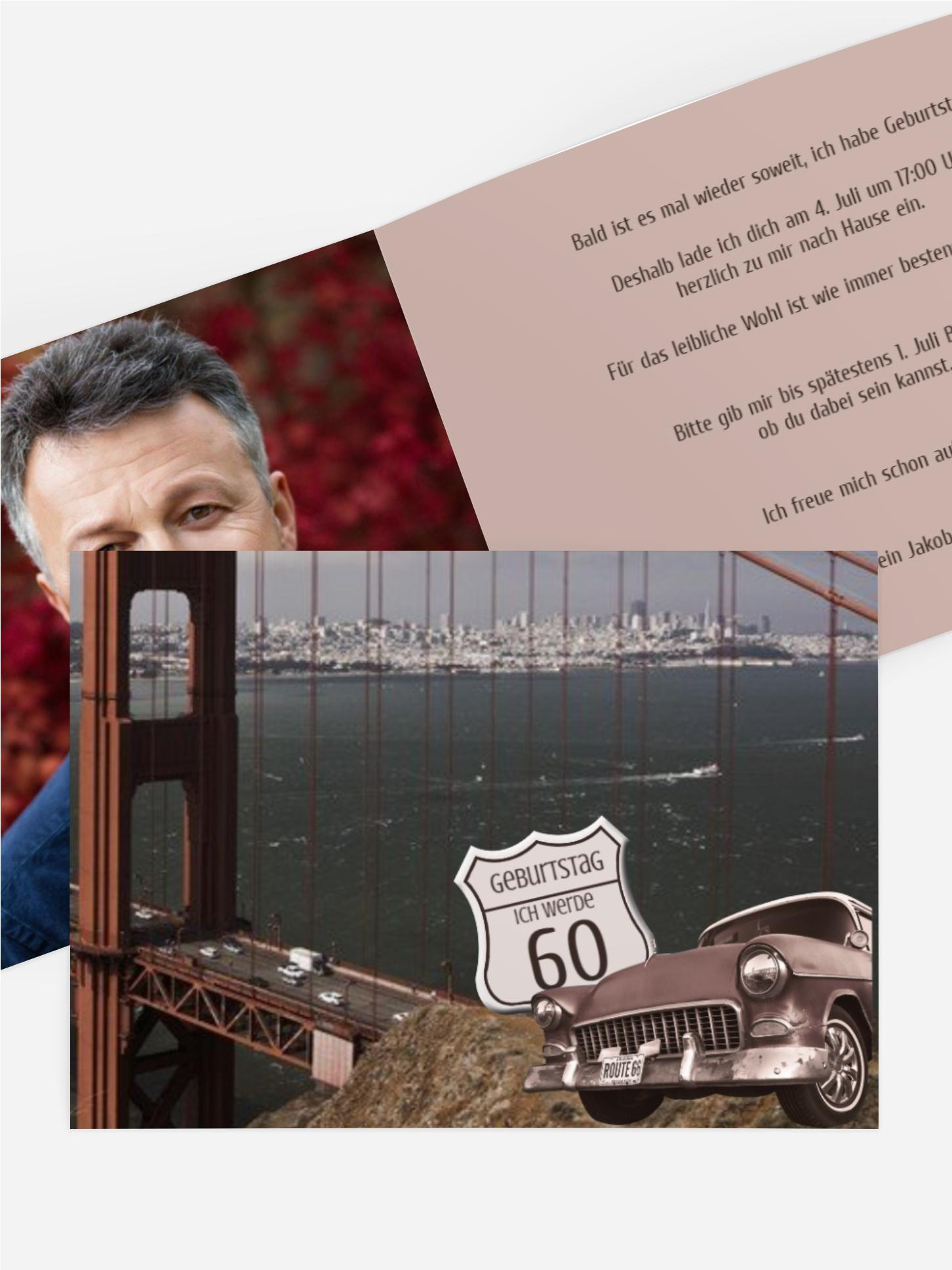 Geburtstagseinladungskarte old bridge 60 Foto