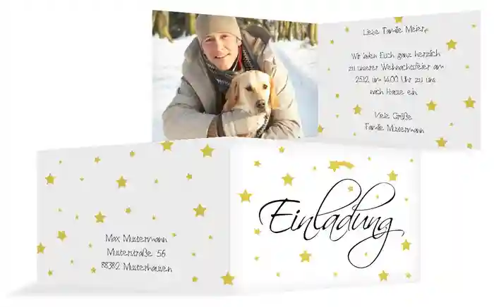 Foto Weihnachtseinladung Sterne