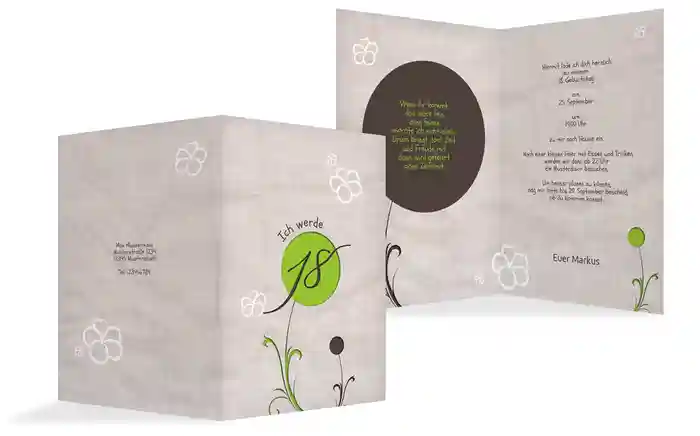 Geburtstagseinladungskarte Fantasyflower 18