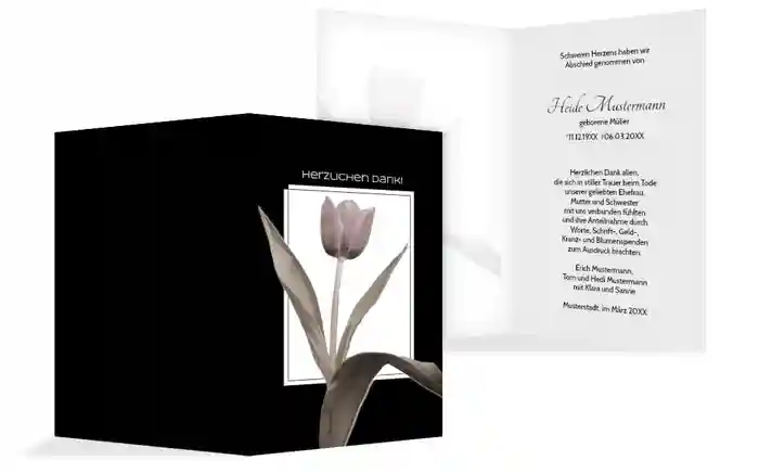 Dankeskarte Tulpe hoch