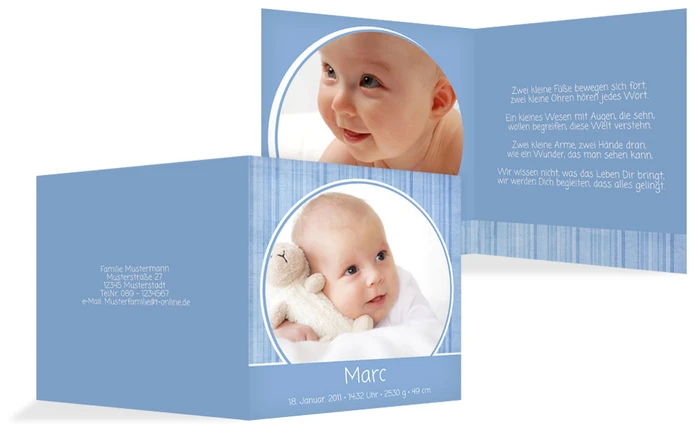 Babykarte Streifentapete