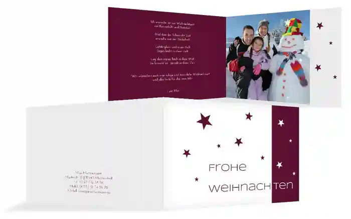 Weihnachtsgrußkarte Privat Classic Stars