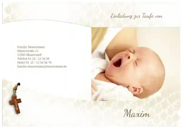 Einladung zur Taufe Ornamentrahmen