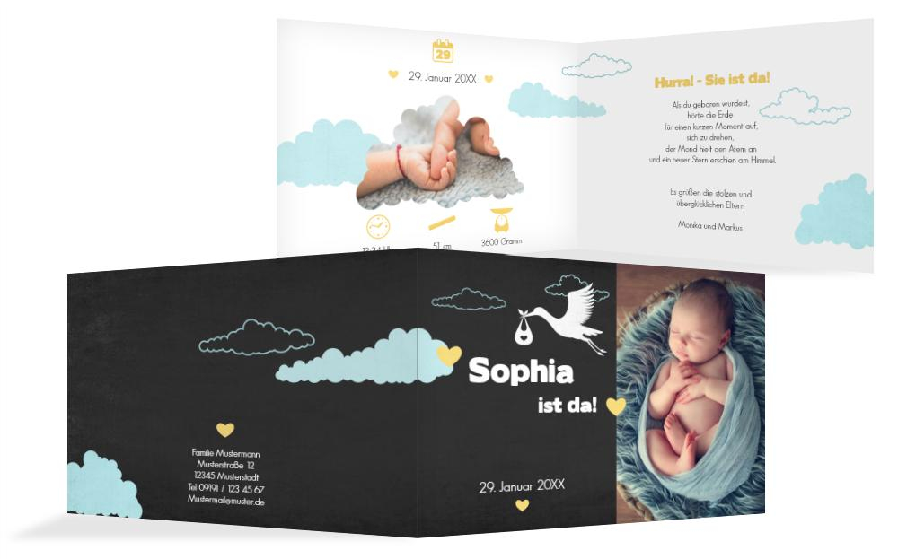 Babykarte Klapperstorch
